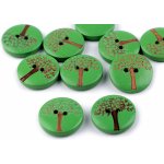 Výprodej - Dřevěný dekorační knoflík strom života - zelená 10ks Varianta: 2 zelená lakované, Balení: 10 ks – Hledejceny.cz