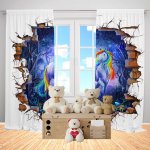 IMPAR Závěsy Fantasy jednorožec (Rozměr : 140x250, Materiál: Interlock) – Zboží Mobilmania