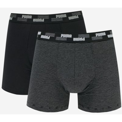 Puma YD Mini Stripe Boxer pánské boxerky tmavě šedé 2P – Zboží Mobilmania