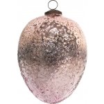 Růžové skleněné velikonoční vajíčko na jutovém provázku Ø 10*16 cm – Hledejceny.cz