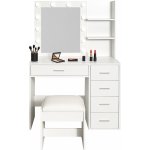 Aga toaletní stolek se zrcadlem a osvětlením matný bílý MRDT22 – Zboží Mobilmania