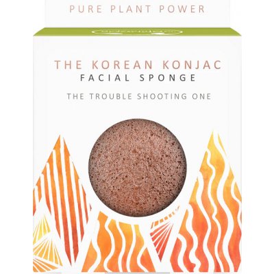 The Konjac Sponge Company konjaková houba Element oheň s čistícím vulkanickým prachem