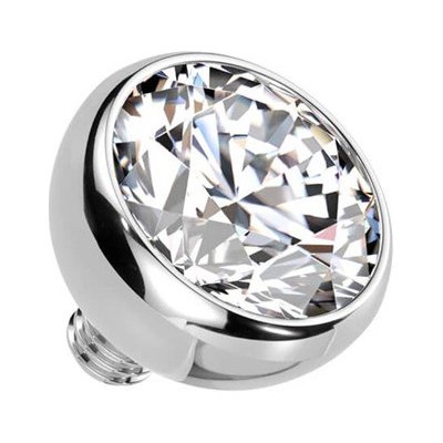 Šperky4U náhradní kulička s kamínkem titan závit čirá TIT1345-05C – Zboží Dáma