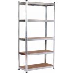 BestBerg Regál 70 x 150 x 30 cm 5 polic stříbrná hnědá BBMS-20 – Zboží Dáma