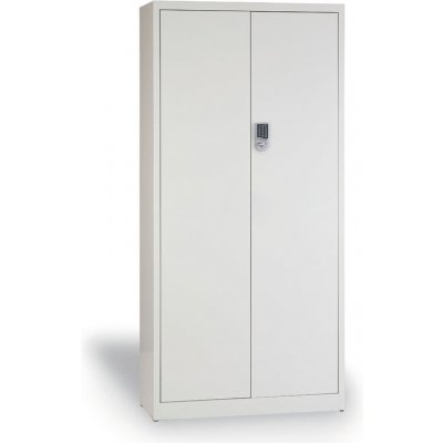 Spisová skříň s kódovým zámkem, 1850 x 900 x 400 mm, šedá – Zboží Dáma