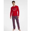 Pánské pyžamo Henderson 40950-33X Glance pánské pyžamo dlouhé červené