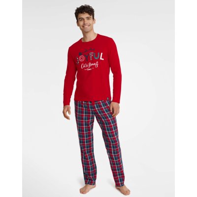 Henderson 40950-33X Glance pánské pyžamo dlouhé červené – Zboží Mobilmania