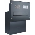 1x poštovní schránka F-041 k zazdění do sloupku + čelní deska s 2x zvonkem a HM ABB - lakovaná - RAL 9005 MAT. - ČERNÁ – Hledejceny.cz