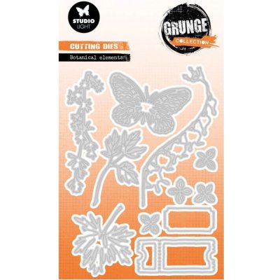 Studio Light Vyřezávací šablony Studio Light "Grunge", 13 ks Listí a motýli – Zboží Dáma