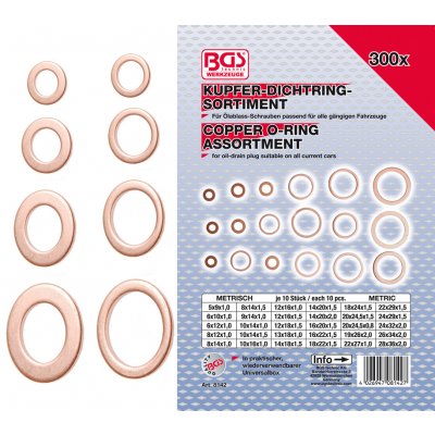Podložky měděné těsnící, 300 dílů sada - BGS 8142 – Hledejceny.cz