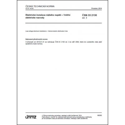 ČSN 33 2130 ed. 3 - El. instalace nn - Vnitřní elektrické rozvody + Změna Z1 – Zbozi.Blesk.cz
