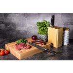 G21 Damascus Premium sada nožů 3 ks a bambusový blok a brusný kámen – Zboží Dáma