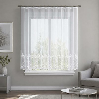 Dekorační žakárová záclona s řasící páskou YUKO 160 bílá 300x160 cm MyBestHome – Hledejceny.cz