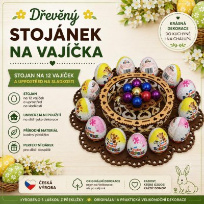 ADVIPO dřevěný stojánek na 12 vajíček se středem na sladkosti – Hledejceny.cz