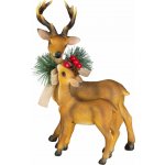 MagicHome Vianoce Dekorace MagicHome Vánoce, jelen s mláďátkem, polyresin, 17x12,5x22 cm – Hledejceny.cz