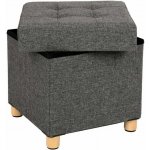 SongmicsHome Oto taburet s úložným prostorem na nožičkách 38 x 38 x 40 cm antracitová – Zboží Dáma