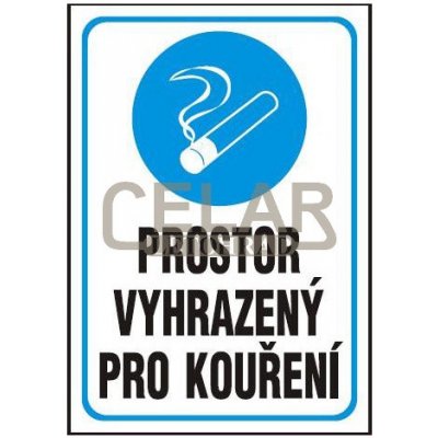 Prostor vyhrazen pro kouření 210x297 mm - plast – Zbozi.Blesk.cz
