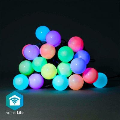 SmartLife Nedis chytrý dekorativní řetěz 20 LED 10 m venkovní IP65 barevný RGB WIFILP03C20 – Hledejceny.cz