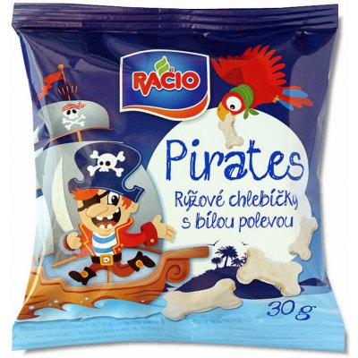 Racio pirates rýžové chlebíčky s bílou polevou 30 g – Zbozi.Blesk.cz