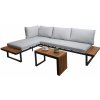 Zahradní sestava Mendler Zahradní souprava HWC-L27, Sedací souprava Lounge Set Sofa, Spun Poly Alu Acacia Wood MVG-certified light Šedá