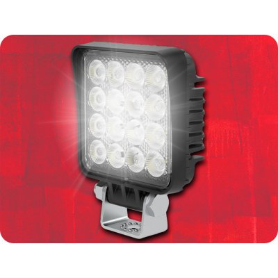 KAMAR LED pracovní světlo s vypínačem, čtverec, 16xLED, IP 6K9K [L0161] – Zbozi.Blesk.cz