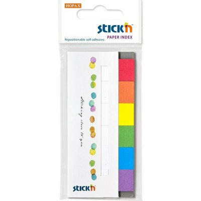Samolepicí papírové záložky STICKN 45 × 15 mm, duhová směs, 7 × 30 listů, 21598 – Hledejceny.cz