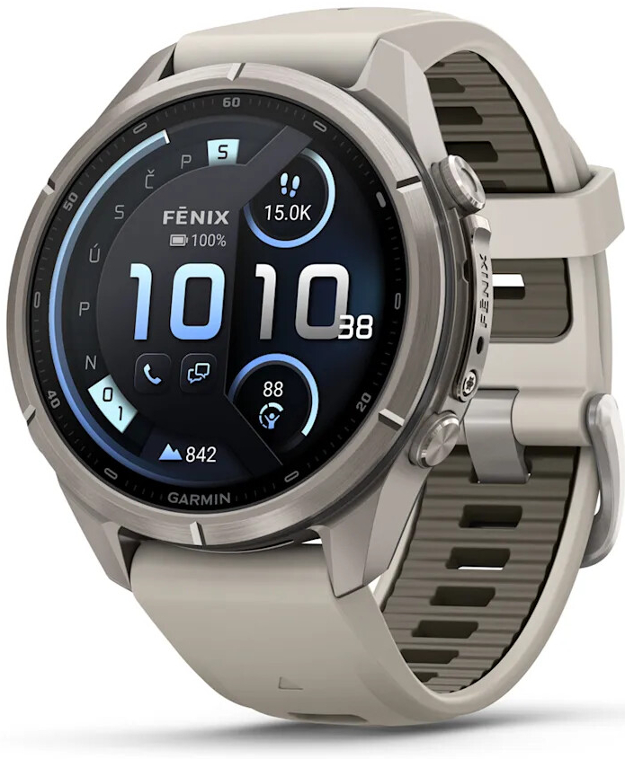 Garmin Fenix 9 Pro 43 mm AMOLED inReach Titanium Gray/Dark Sandstone 010-04335-81 na Heureka.cz