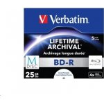 Verbatim BD-R 25GB 4x, M-Disc, Single layer, printable, jewel, 5ks (43823) – Zboží Živě