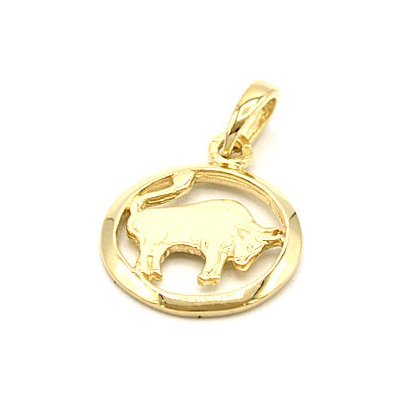 B&B Goldinvestic Zlatý přívěsek znamení býk v kruhu N4901