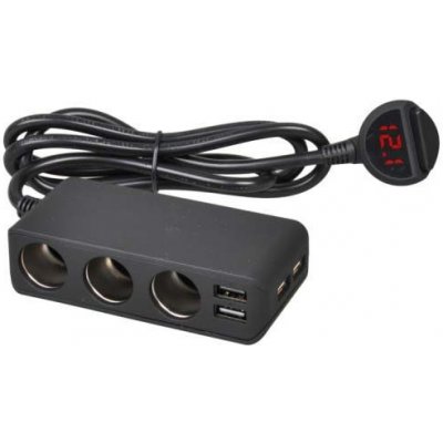 Roztrojka zapalovače SMART, 4xUSB s voltmetrem | Zboží Auto