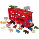 Small Foot Dřevěný dvoupatrový autobus a zvířátka – Zboží Dáma