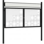 PROCITY Venkovní vitrína model 1000 dvoukřídlá 30 x A4, černá, včetně sloupků a záhlaví | Zboží Auto