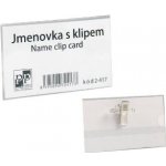 Jmenovka s klipem, 9 x 5,7 cm, čirá, balení 50 ks – Hledejceny.cz
