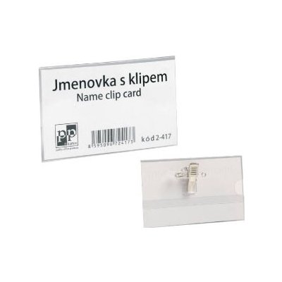 Jmenovka s klipem, 9 x 5,7 cm, čirá, balení 50 ks – Hledejceny.cz