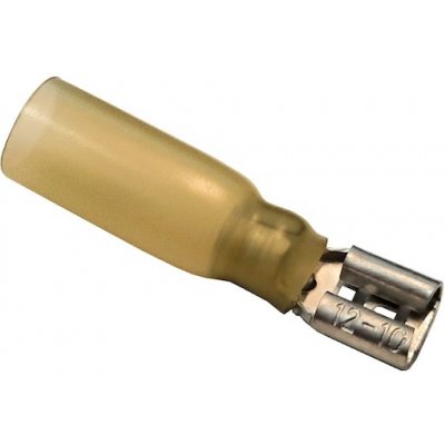 Izolovaný konektor faston 6,3 mm samice se smršťovací bužírkou - žlutá 10kusů | Zboží Auto