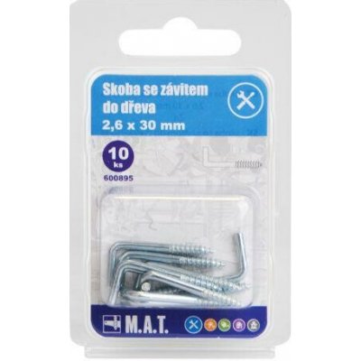 M.A.T. GROUP skoba se závitem do dřeva 30x2,6mm Zn (10ks) – Zboží Mobilmania