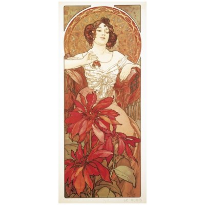 Pohled Alfons Mucha – Ruby, dlouhý – Zboží Dáma