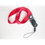 Šňůrka na mobilní telefon s plastovým zámkem, šířka 2 cm, barva červená – Zboží Živě