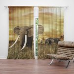 Závěsy Slon Africký: 2 ks - 140x250 cm - Sablio – Hledejceny.cz