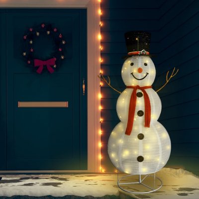 VidaXL Dekorativní vánoční sněhulák s LED luxusní tkanina 180 cm – Hledejceny.cz