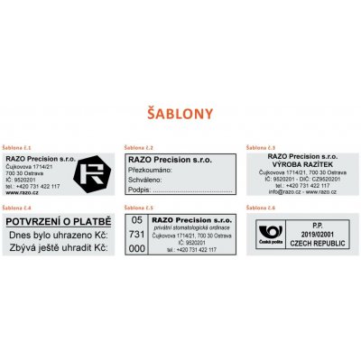 RAZO Štoček do razítka 58 x 22 mm (S-844; S824; 4913; Printer 40) – Sleviste.cz