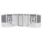 PawHut Dřevěný kurník šedý 247 x 125 x 113,5 cm – Hledejceny.cz