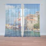 Záclony Domky na pobřeží: 2 ks - 150x250 cm - Sablio – Hledejceny.cz