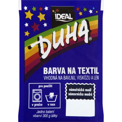 Ideal Duha námořní modř barva na textil na bavlnu viskozu a len na 300 g látky 15 g