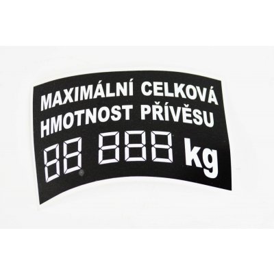 Štítek maximální povolená hmotnost dig. 130x85 mm – Zbozi.Blesk.cz