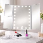 Zaparkorun.cz Zrcátko třípanelové s LED Dot osvětlením bílé – Sleviste.cz