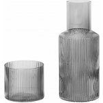 Ferm Living Sada karafy se skleničkou Ripple 0,5 l, Smoked Grey, 100124112 – Hledejceny.cz