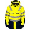 Pracovní oděv Projob 6417 FUNKČNÍ PRACOVNÍ BUNDA EN ISO 20471 TŘÍDA 3/2 Žlutá/námořnická modrá