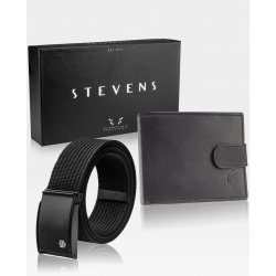 Pánská černá kožená peněženka Stevens