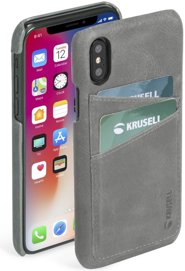 Pouzdro Krusell SUNNE 2 Card Apple iPhone X šedé
